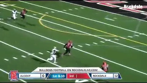 Rockdale #2 Tajee Steele finds a wide open #7 Jacari Cameron for a 46 yard TD pass