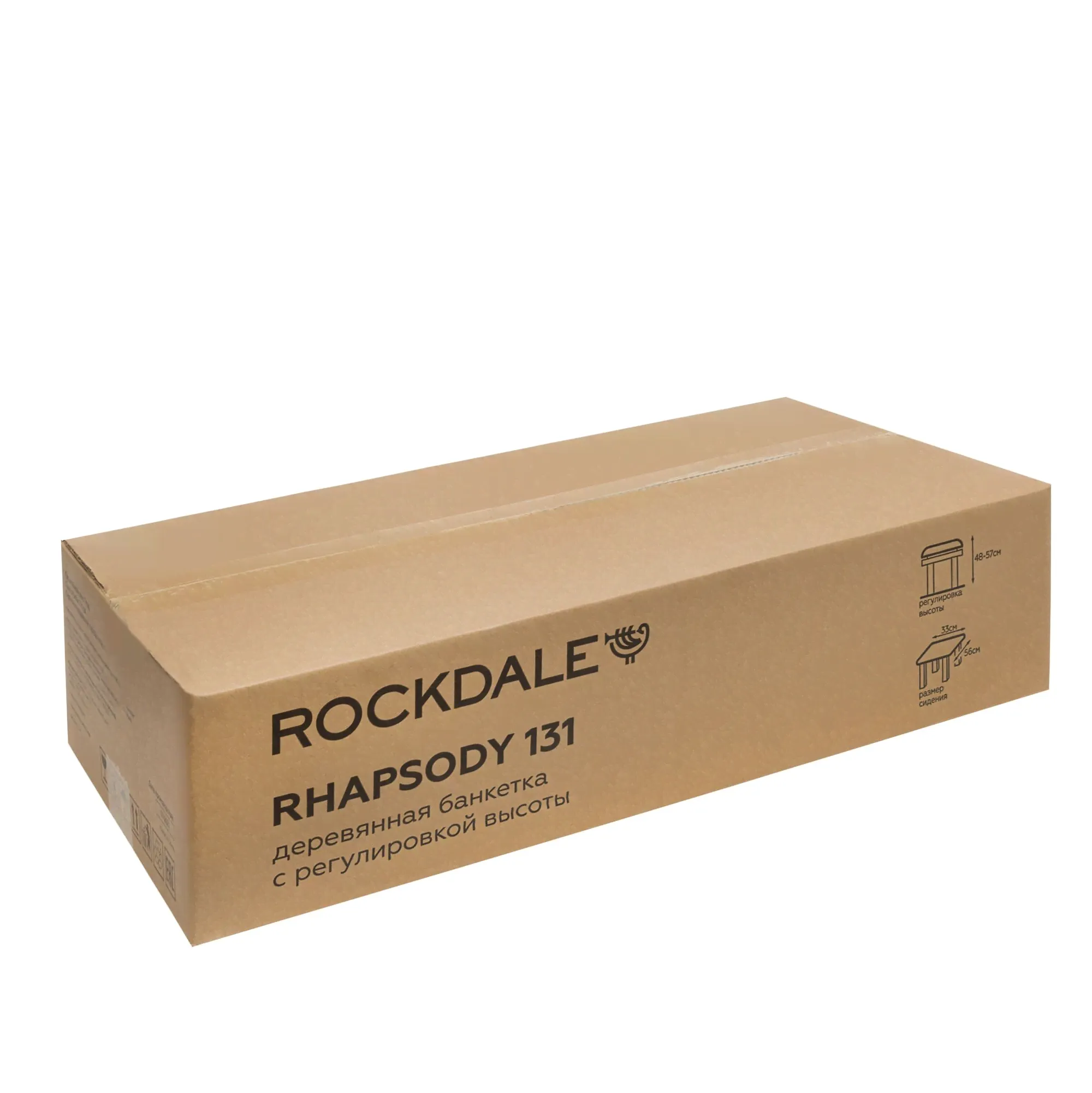ROCKDALE RHAPSODY 131 SV WHITE BLUE деревянная банкетка с регулировкой высоты,цвет корпуса бел, сиденье вельвет в рубчик голуб.-1