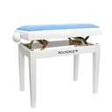 ROCKDALE RHAPSODY 131 SV WHITE BLUE деревянная банкетка с регулировкой высоты,цвет корпуса бел, сиденье вельвет в рубчик голуб.