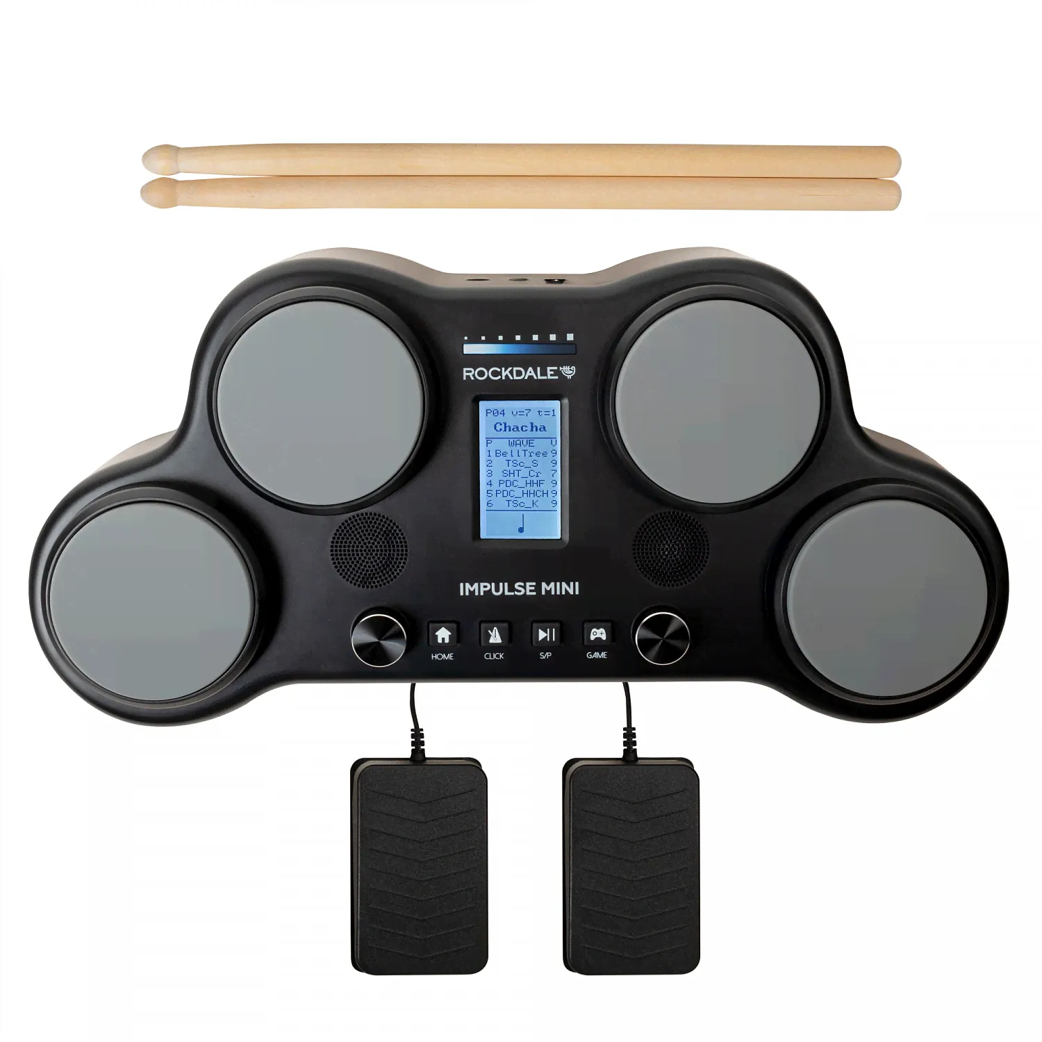 Rockdale Impulse Mini Black портативная электронная ударная установка, цвет черный