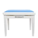 ROCKDALE RHAPSODY 131 SV WHITE BLUE деревянная банкетка с регулировкой высоты,цвет корпуса бел, сиденье вельвет в рубчик голуб.